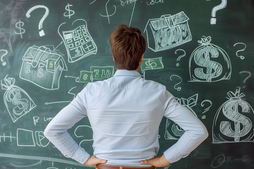 Foto: Mann vor Schultafel